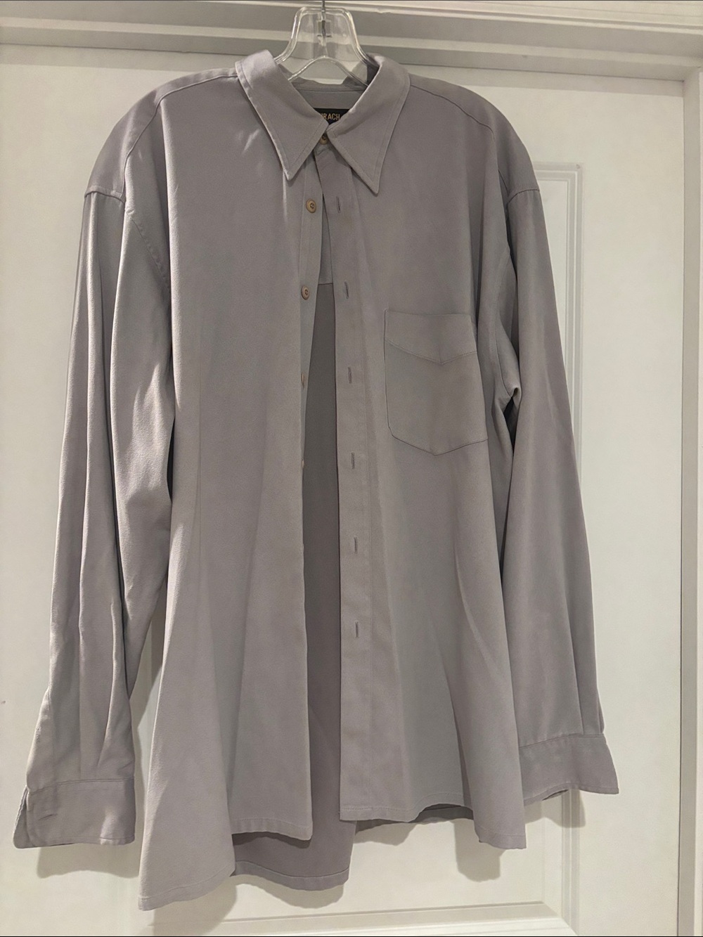 Bachrach Light Gray Long-Sleeve Button-Down Shirt